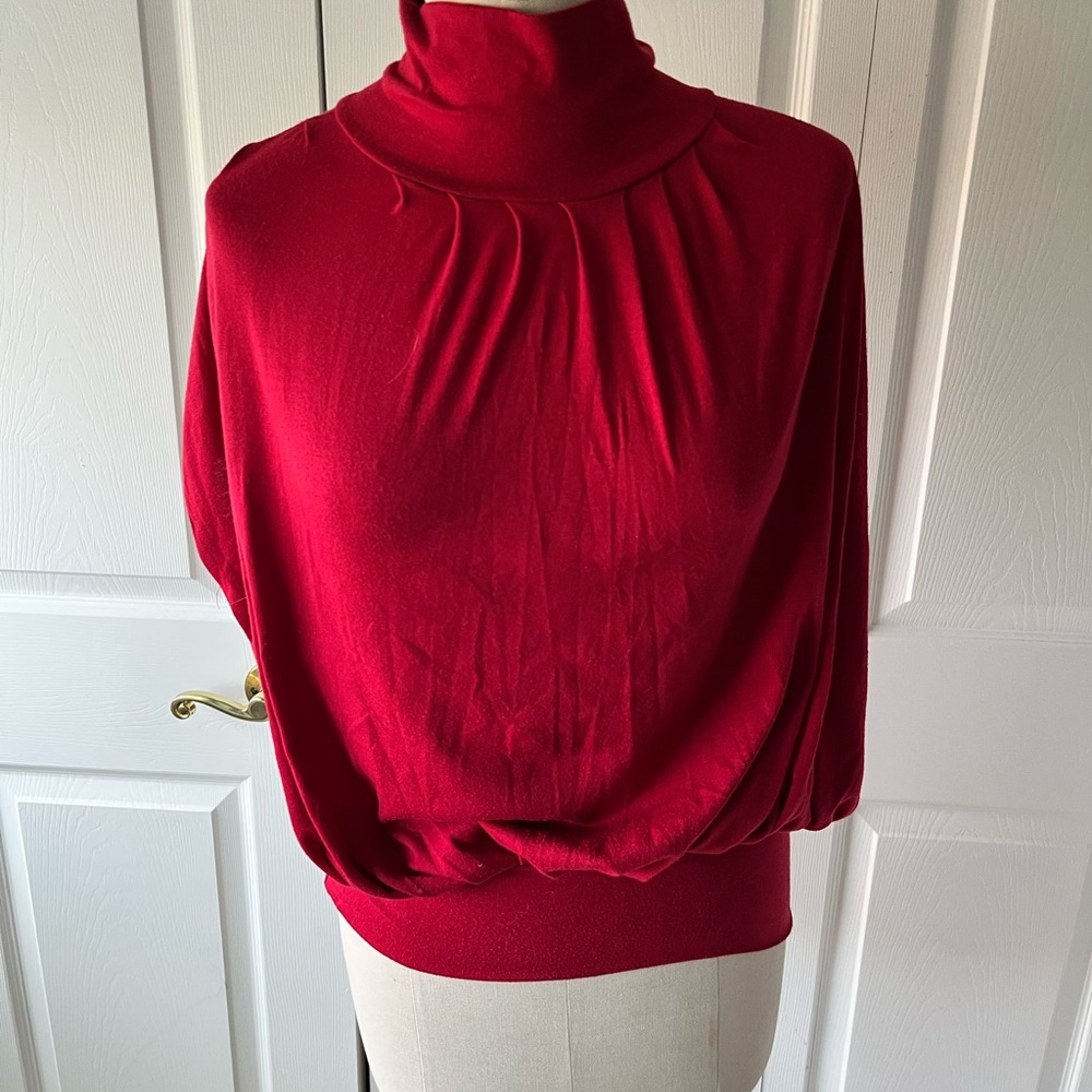 Necessary Objects Bold Red Cowl Neck Sweater